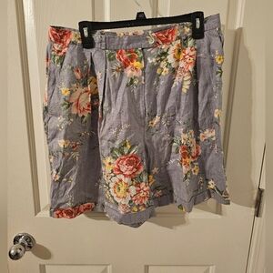 Lauren Ralph Lauren Vtg Linen High Waist Pleats Mom Bermuda Shorts Size 16